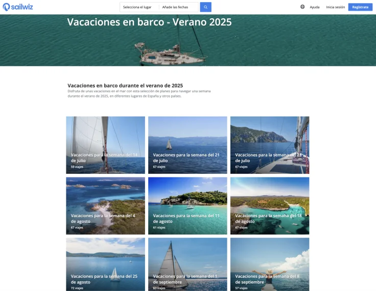 Más de 300 planes para navegar en Sailwiz.com