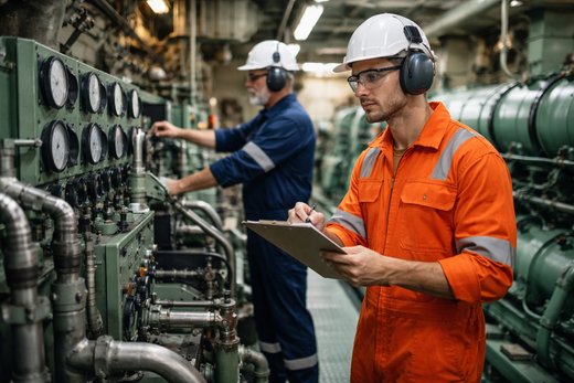 Cómo es trabajar en la sala de máquinas de un buque mercante