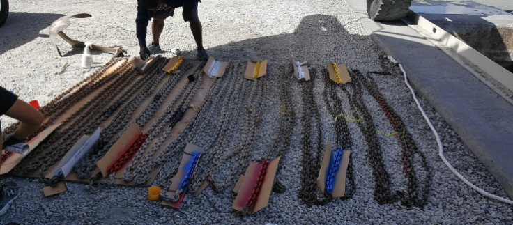 Cadena pintada ancla