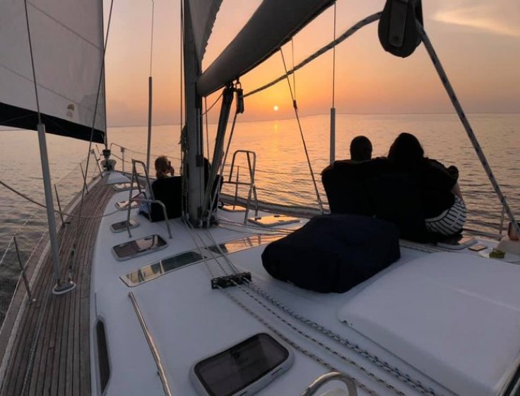 puesta de sol familia