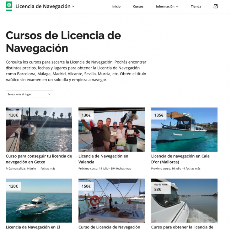 Cursos de licencia de navegación