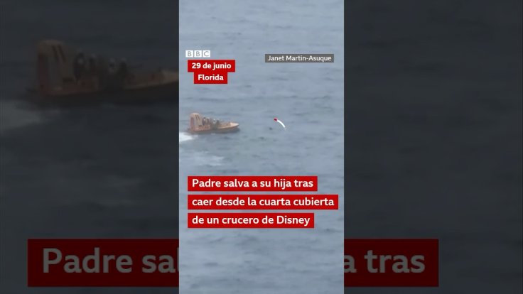 El padre que saltó de un crucero de Disney para salvar a su hija #shorts