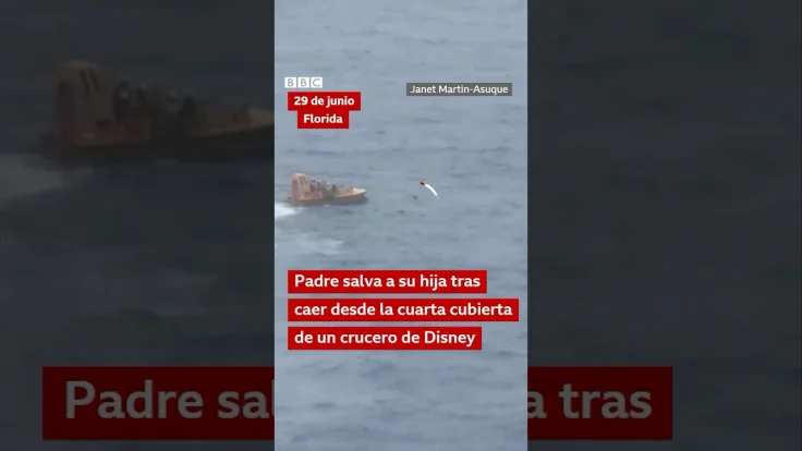 El padre que saltó de un crucero de Disney para salvar a su hija #shorts